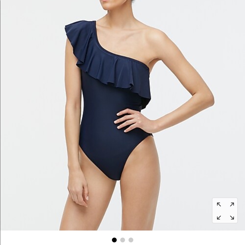 NWT J.Crew Factory ruffle one-shoulder swimsuit